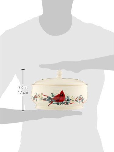 Winter Greetings Porcelain Covered Christmas Gravy Dish (Covered Dish)