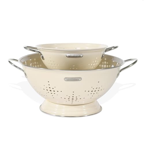 Metal Colander 2 Pack (Almond Cream)