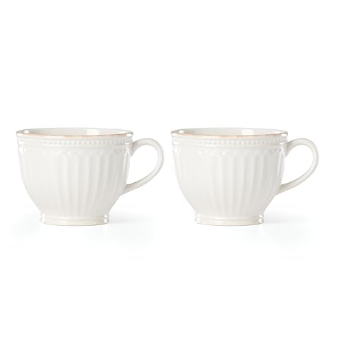French Perle Groove 2 (Latte Mugs, Set of 2)