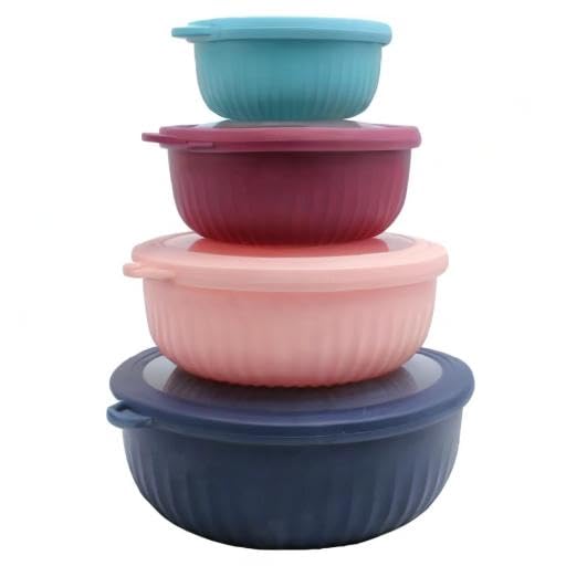 Prep Bowls with Lids (Navy / 8 Piece Set - Wide Bowls)