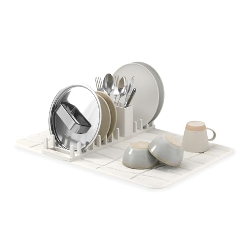 Udry Dish Drying Rack with Microfiber Mat (24" x 17" / Sand)