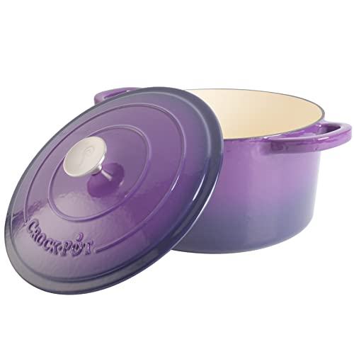 Artisan 7 Quart Round Enameled Cast Iron Dutch Oven (Lavender Purple / 7-Quart)
