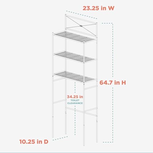 Over the Toilet Storage Shelf Space Saver