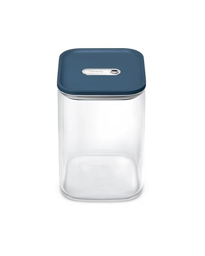 4 qt Glass Airtight Food Storage Container with Lid (Navy / 4qt Container)