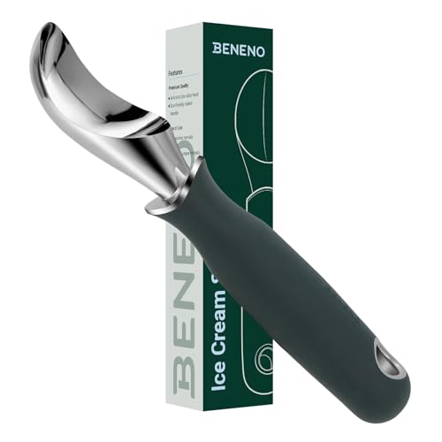 Premium Heavy Duty Ice Cream Scoop with Ergonomic Grip Handle