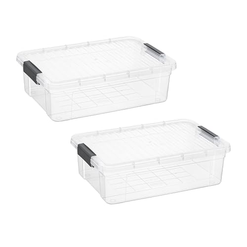 13.7 Quart Clear Plastic Storage Bin with Lid (13.7 Quarts)
