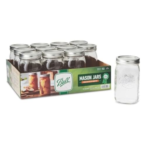 Wide Mouth Clear Glass Canning Quart 32 Oz Mason Jars with Lids (Quart / 32 Ounce (Pack of 12))