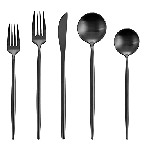 Matte Black Silverware Set (Black / 20-piece)