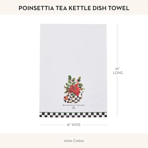 Cotton Dish Towel (Poinsettia Tea Kettle / 1-Pack)