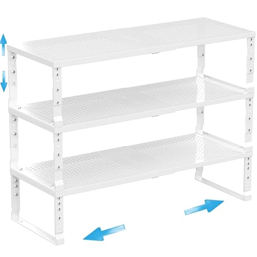 Expandable Spice Rack Kitchen Cabinet Shelf Organizer (3 Count)