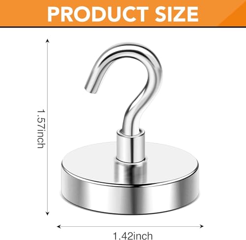 Magnetic Hooks (Silver / 1.57in×1.42in)