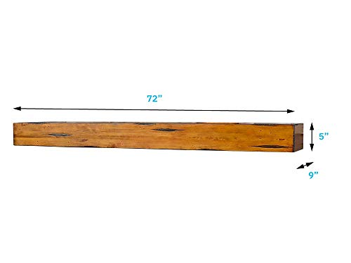 Breckenridge 72” Fireplace Mantel Shelf with Corbels (Chestnut Rustic / 72 Inch)