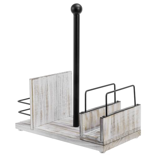Wood Paper Towel Holder Under Cabinet (Whitewashed)