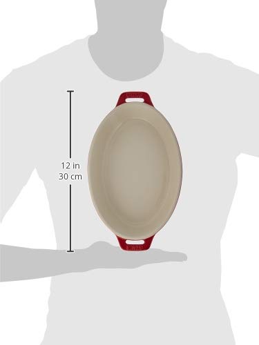 Ceramic Oval Baking Dish Set (2-piece / Cherry)