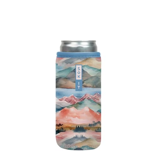 CanSok Sleeve for Beer & Soda Insulated Neoprene Cover (Wanderlust Wonders / 12oz Slim Can Sleeve)