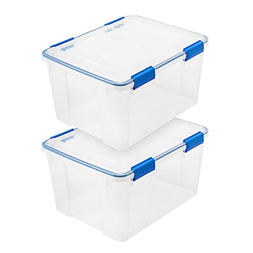 2 Pack 44 Qt Storage Bins with Gasket Lids (44 Qt. - 2 Pack)