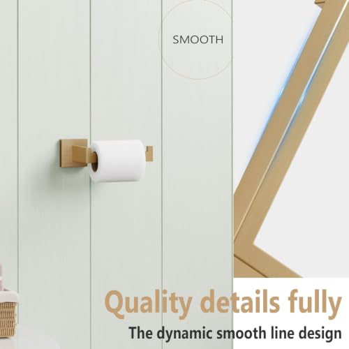 Toilet Paper Holders Wall Mounted Toilet Roll Holder for Bathrooms Hardware Washroom (Champagne Bronze / Without Shelf(1 Pack))