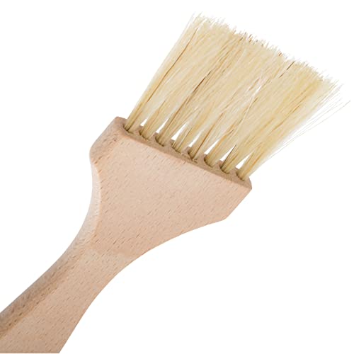 Natural Horsehair Flat Pastry Brush with Untreated Beechwood Handle (Single Unit)