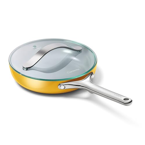 Non Stick Ceramic Mini Fry Pan with Glass Lid (1x 8 IN / Marigold)