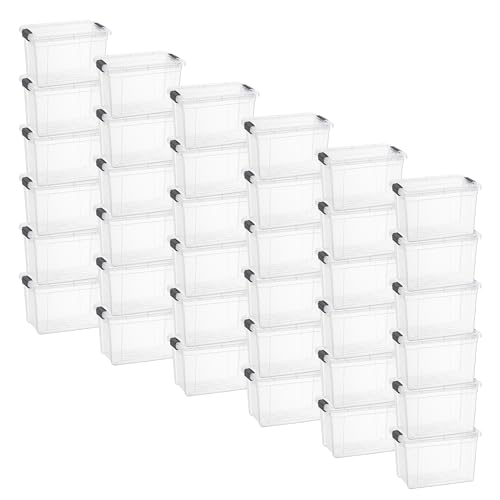 4.75 Quart Clear Plastic Storage Boxes with Lids (4.7 Quart)