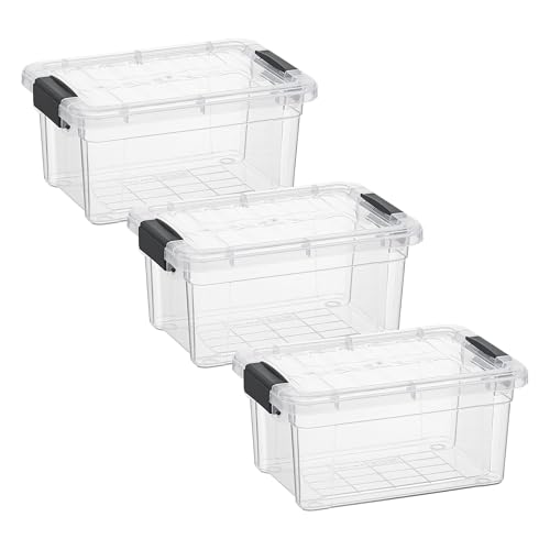1.85 Quart Clear Plastic Storage Boxes with Lids (1.85 Quart)