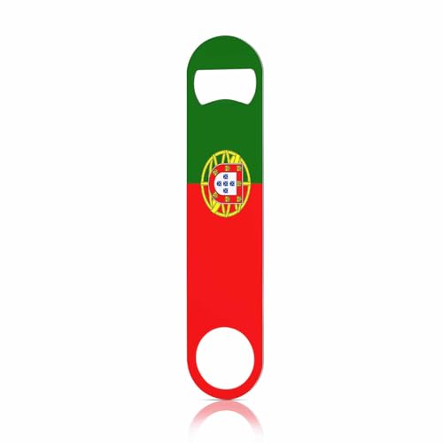 Portugal Flag Stainless Steel Bottle Opener Red Green Gold Europe Country Sign Patriotic Ensign Flat Beer Bottle Opener Keychain for Home Kitchen Bar Restaurant Party Birthday Gift (Portugal Flag)