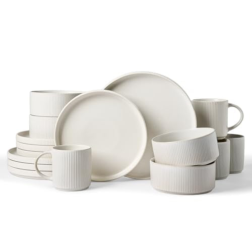 Star Dinnerware Sets with Mugs (Matte White)
