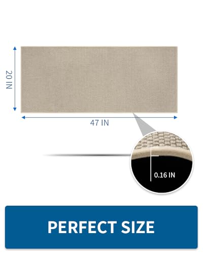 Kitchen Rugs and Mats Non Skid Washable (20"x47" (1 Rug) / Light Beige)