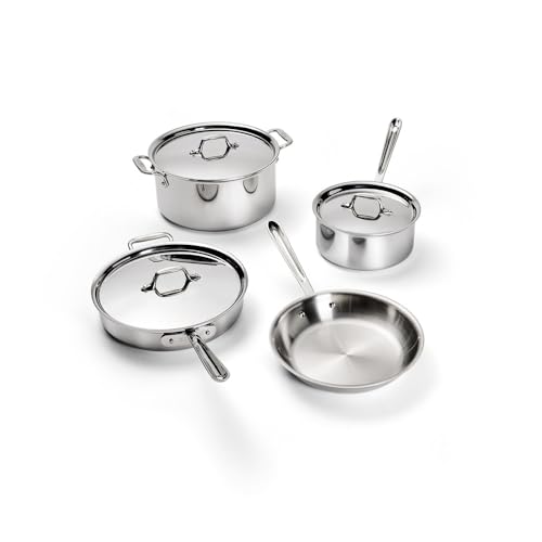 D3® Stainless Steel 7 Piece Cookware Set (Silver / 7 Piece Set)