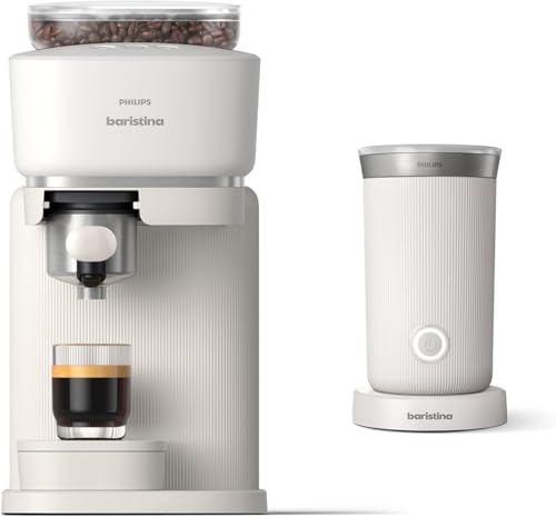 Baristina Espresso Machine & Milk Frother Bundle (Espresso Machine + Milk Frother / White)