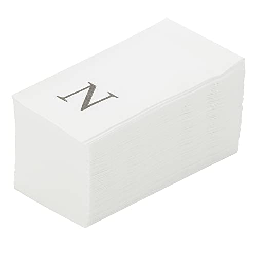 Silver N White Linen Feel Guest Towel Napkin (Silver / 2000 Count / N)
