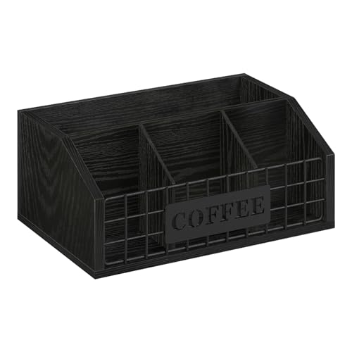 Coffee Station Organizer for Countertop (Iron Wire-Black / 1 Tier)