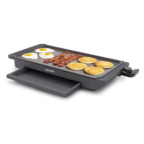 Advanced 10.5”x 20” Electric Griddle with Warming Drawer (10.5" x 20" Electric Griddle / Graphite)