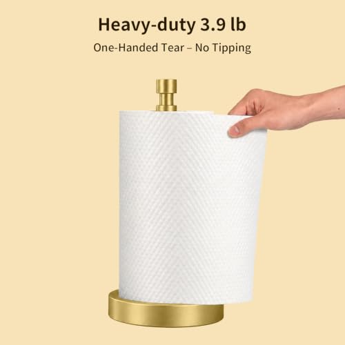 3.9lbs Heavy Duty Paper Towel Holder Countertop Weighted Base Gold