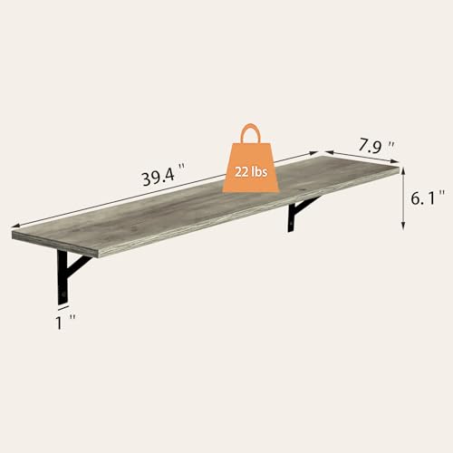 Long Wall Shelves (Grey Wash / 39.4 Inch)
