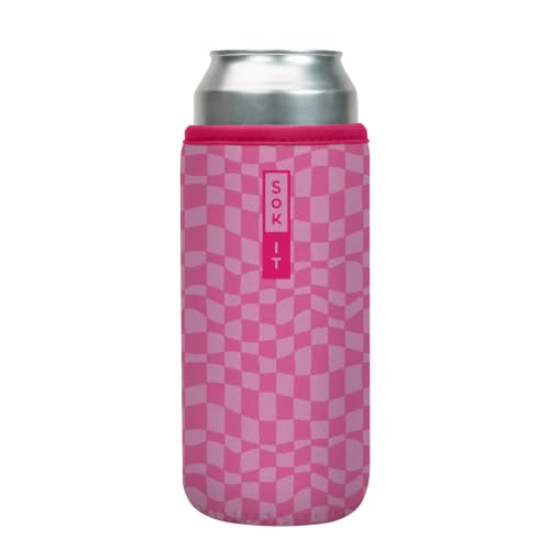 CanSok Sleeve for Beer & Soda Insulated Neoprene Cover (Pink Grand Prix / 25oz Can Sleeve)