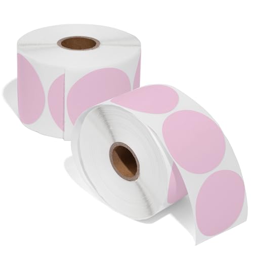 2" Circle Pink Direct Thermal Labels (Pink)