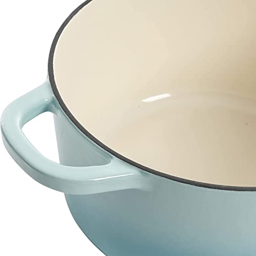 Artisan Round Enameled Cast Iron Dutch Oven (Aqua Blue / 7-Quart)