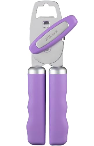 Manual Can Opener Heavy Duty Patented Stainless Steel (Lavender / Comfy Grip)