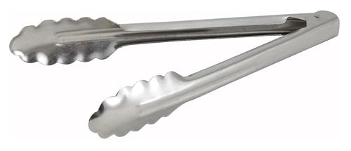 9" Stainless Steel Utility Tongs (Medium / Heavyweight)