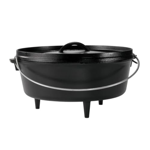 Pre Seasoned Cast Iron Deep Camp Dutch Oven with Lid (6 Quart / Oven)