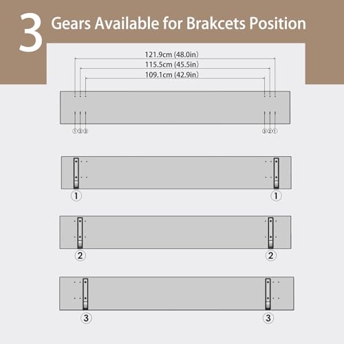 Long Wall Shelves (Rustic Brown / 55.1 Inch)