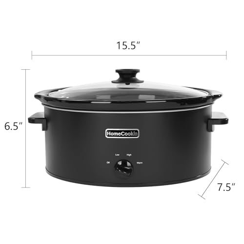 6 Quart Slow Cooker Oval Manual Pot Food Warmer with 3 Cooking Settings