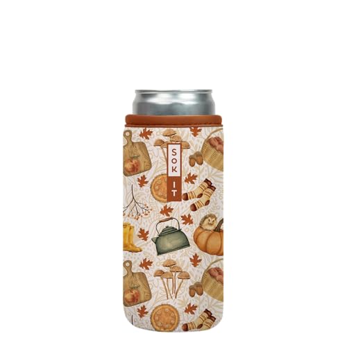 CanSok Sleeve for Beer & Soda Insulated Neoprene Cover (Cozy Season / 12oz Slim Can Sleeve)