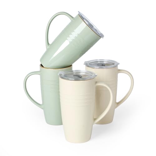 Jupiter Large Coffee Mug (Jupiter-Light Green and Vanilla White / 4pcs)