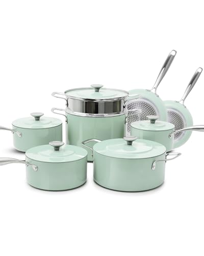 Lux 13 Piece Premium Cookware Collection (Mint Green (G10))