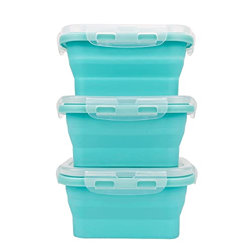 3piece Collapsible Food Storage Containers with Lids (3 Count)