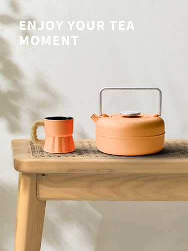 Teapot with Removable Infuser (0.8 Quarts / Orange Cylinder)