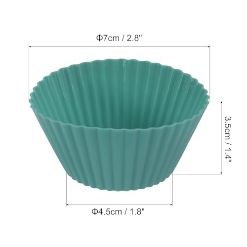 36Pcs Silicone Cupcake Liners (Dark Green / 2.8")