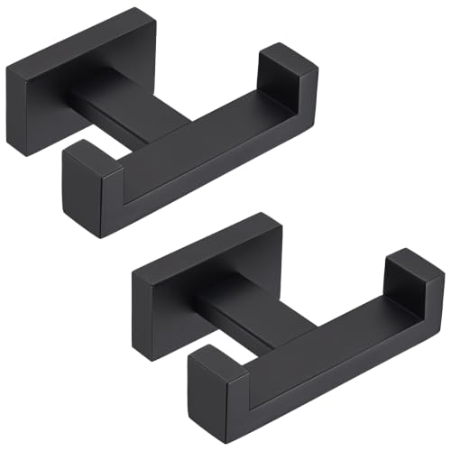 Bathroom Towel Hook Matte Black (2 Pack / Matte Black)